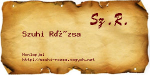Szuhi Rózsa névjegykártya